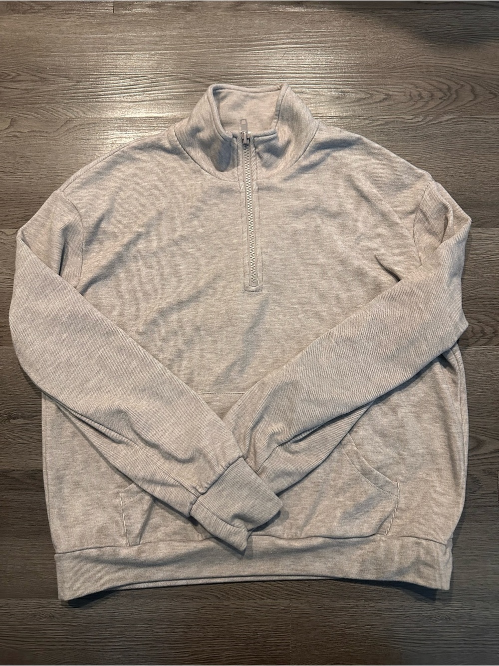 Evereve tan quarter zip long sleeve sweatshirt